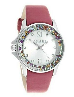 orologio con cinturino in pelle e ghiera