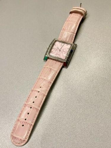orologio con cinturino in pelle rosa