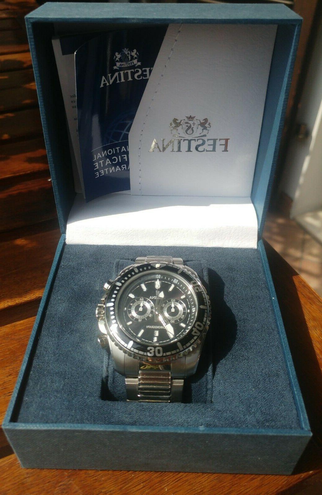 orologio cronografo acciaio water resistant 10 atm