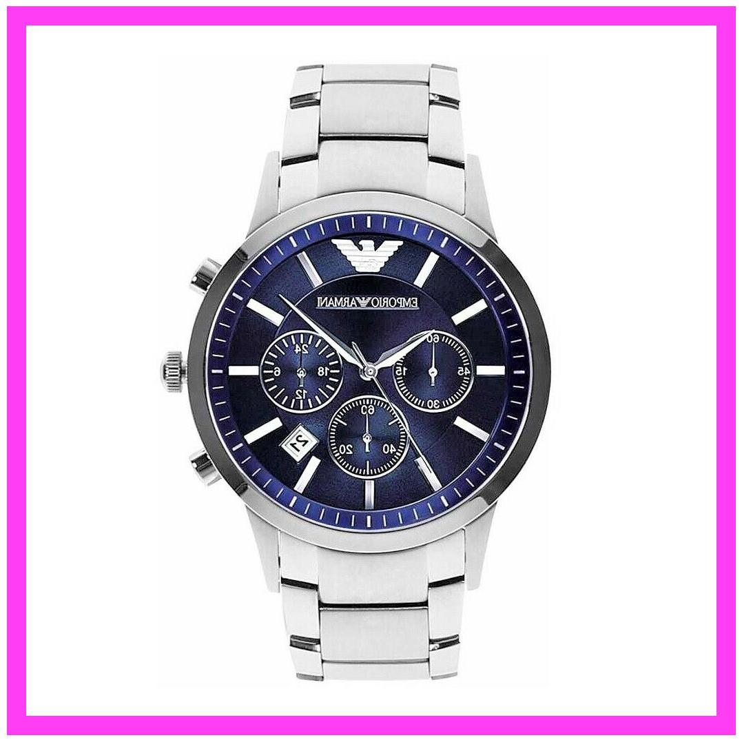 orologio cronografo da polso uomo blu di