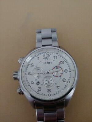 orologio cronografo in acciaio con cinturino funzionante