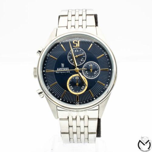 orologio cronografo timeless f20285 blu acciaio quarzo