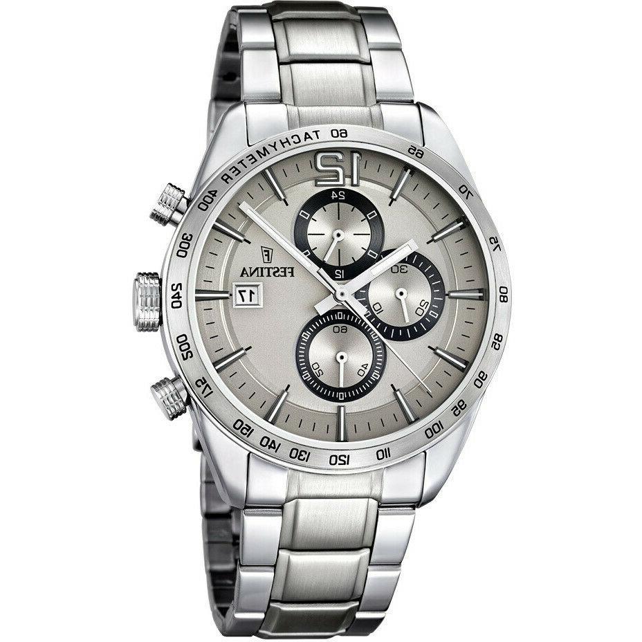 orologio cronografo uomo in acciaio timeless f16759