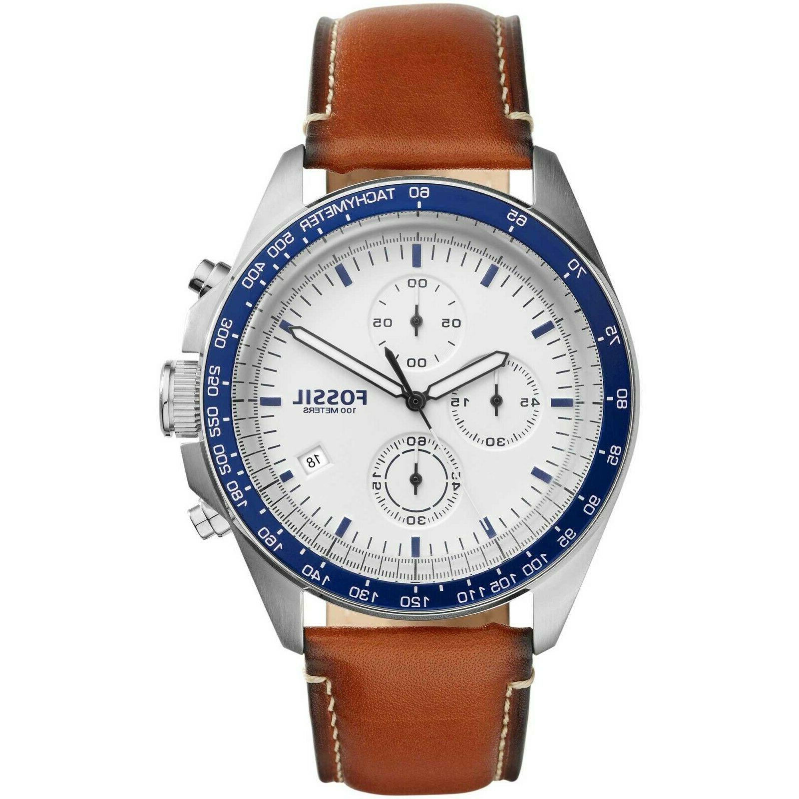 orologio cronografo uomo in pelle sport 54