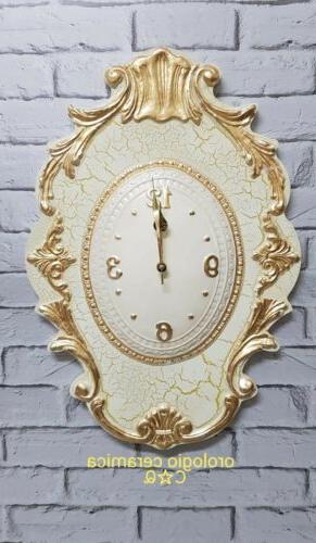 orologio da muro barocco smerlettato antico avorio