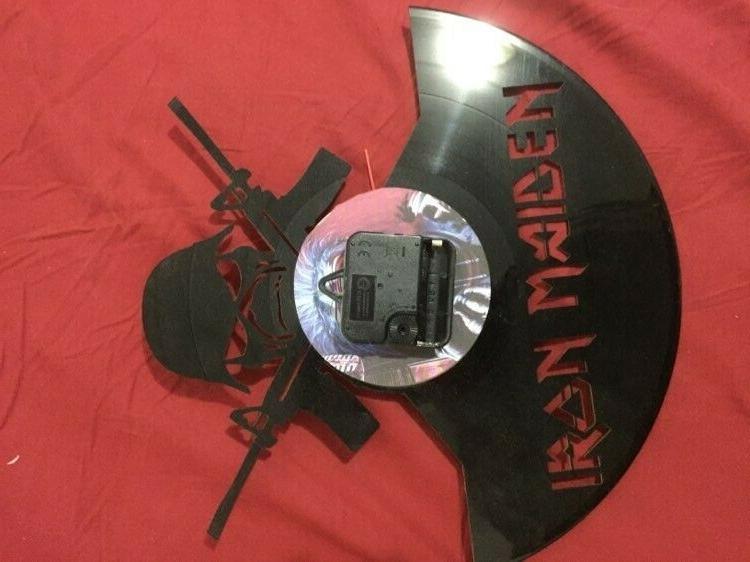 orologio da muro in vinile iron maiden