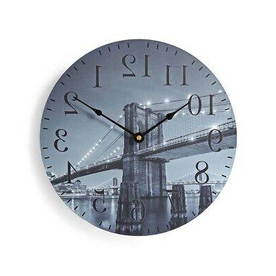orologio da parete 30cm legno brooklyn new