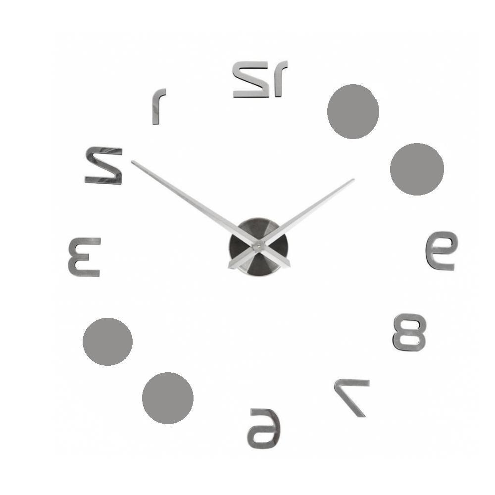 orologio da parete adesivo silver effetto metallo