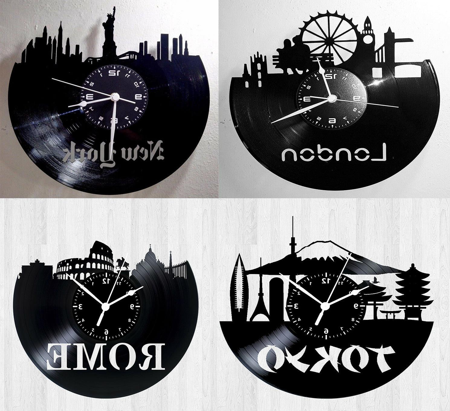 orologio da parete artigianale set 4 citta