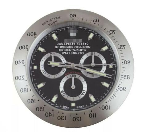 orologio da parete daytona nero argento luxury