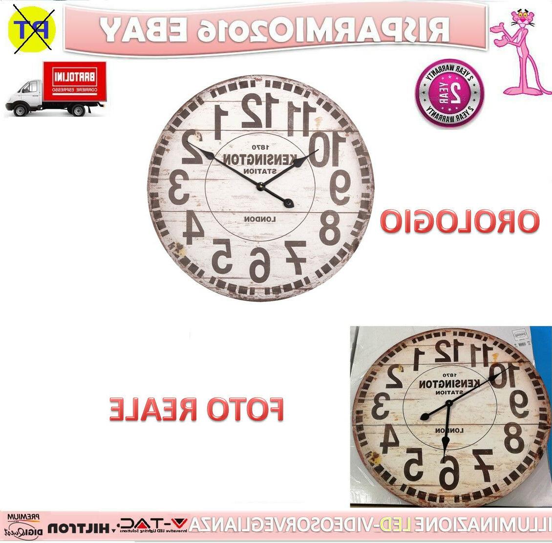 orologio da parete effetto legno e ferro
