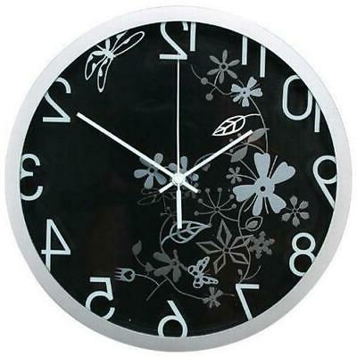 orologio da parete floreale nero 30 cm