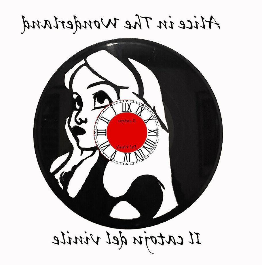orologio da parete in vinile alice in