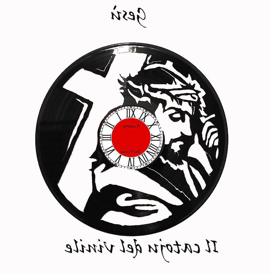 orologio da parete in vinile religioso gesu