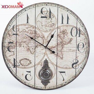 orologio da parete muro in legno mondo