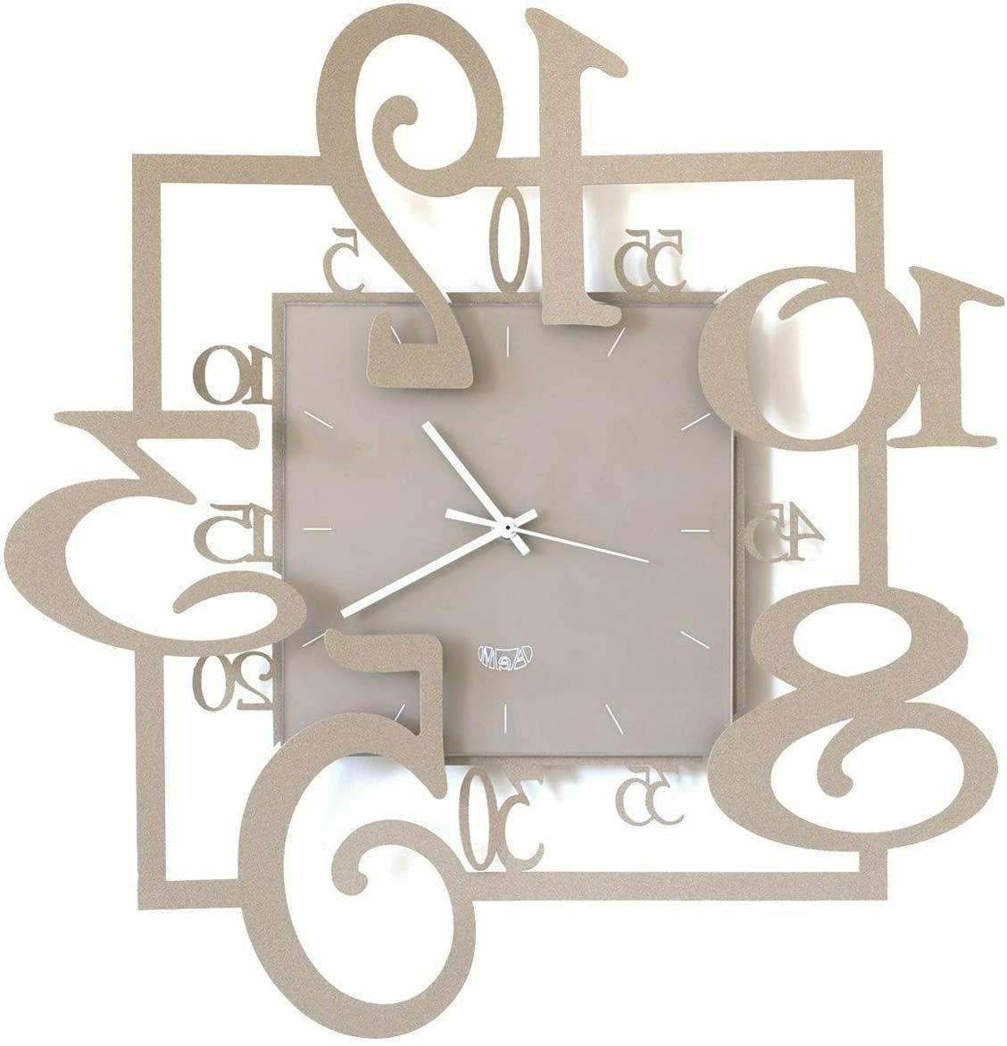 orologio da parete particolare amos metallo beige