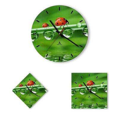 orologio da parete su vetro coccinelle gocce