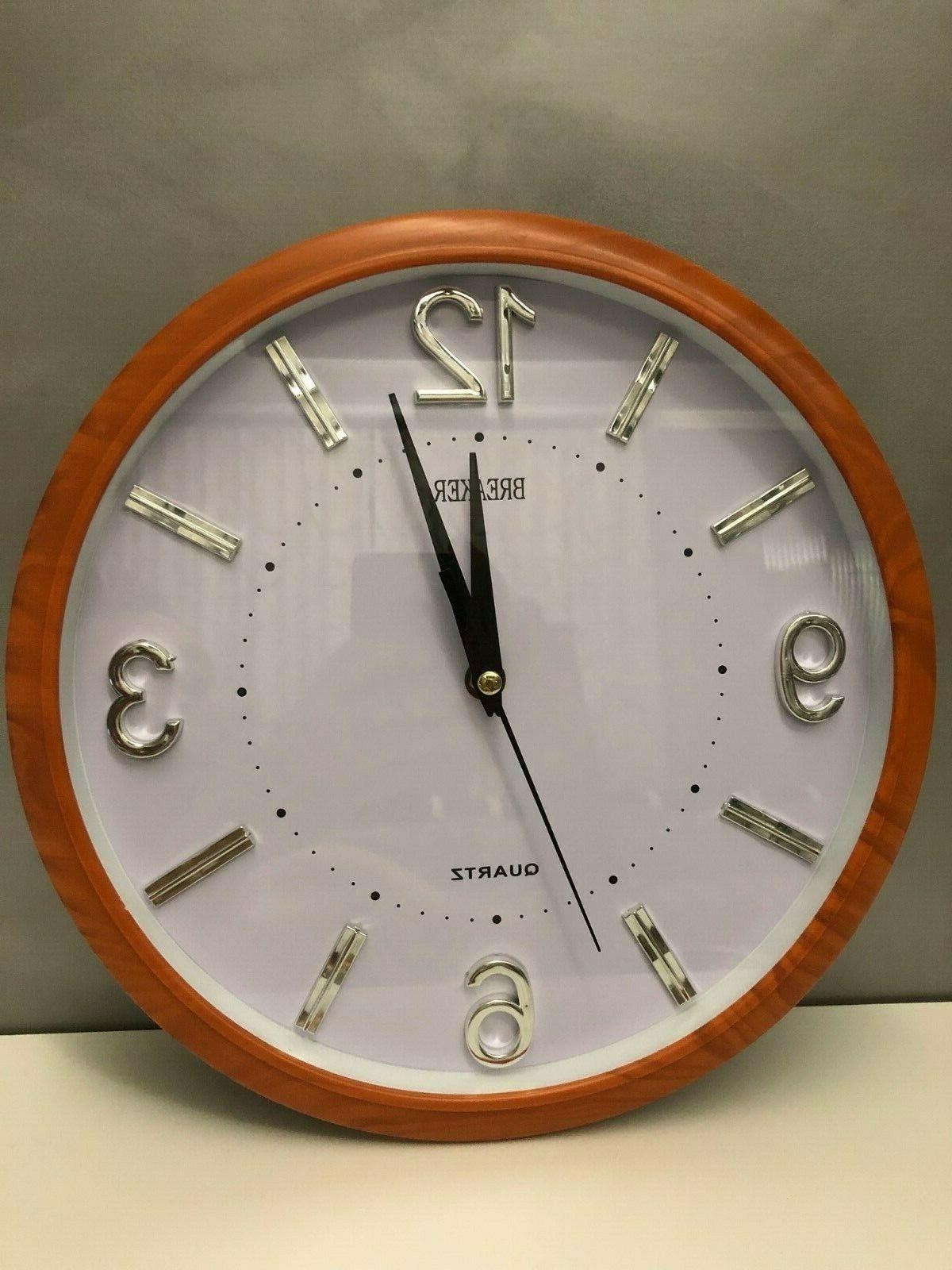 orologio da parete tondo legno cromo casa