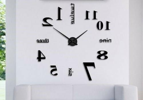 orologio da parete tridimensionale numeri lettere adesivi