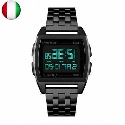 orologio da polso digitale multifunzione cronometro sveglia