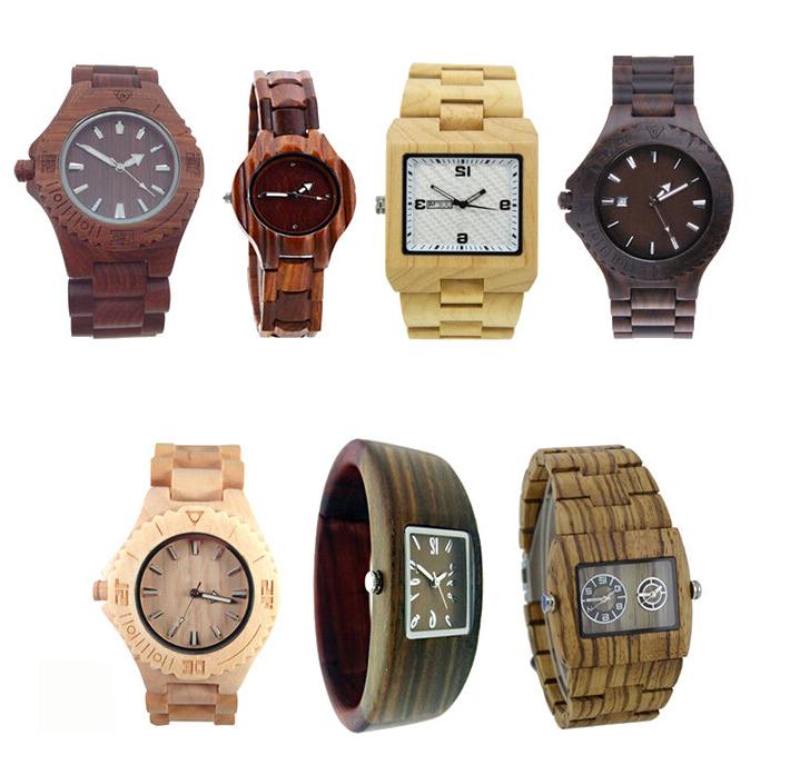 orologio da polso in legno naturale uomo