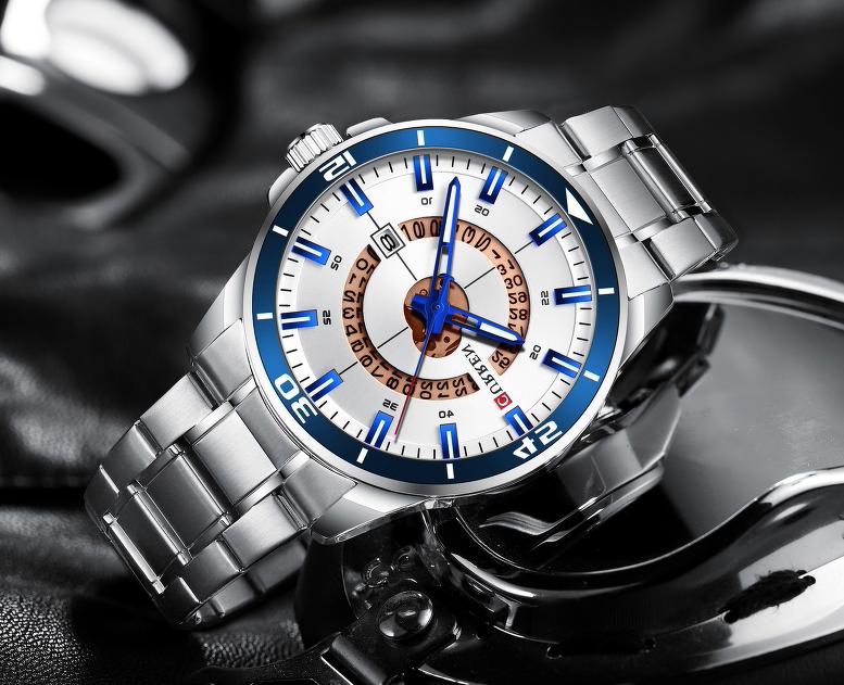 orologio da polso uomo in acciaio sportivo