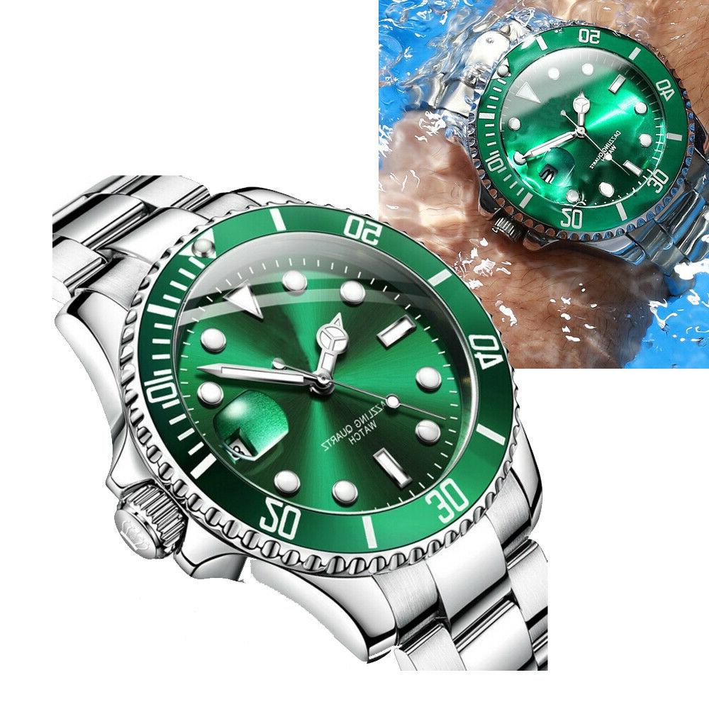 orologio da polso verde acqua per uomo