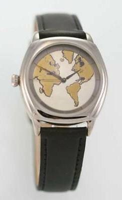 O Da Uomo Acciaio Inox Argento Nero Pelle Globo Batteria Qua