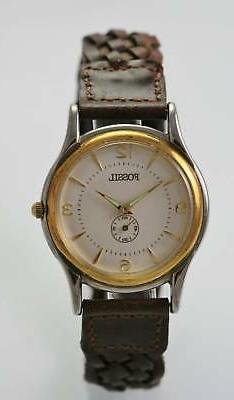 O Da Uomo Bianco Pelle Marrone Acciaio Inox Argento Oro Batt