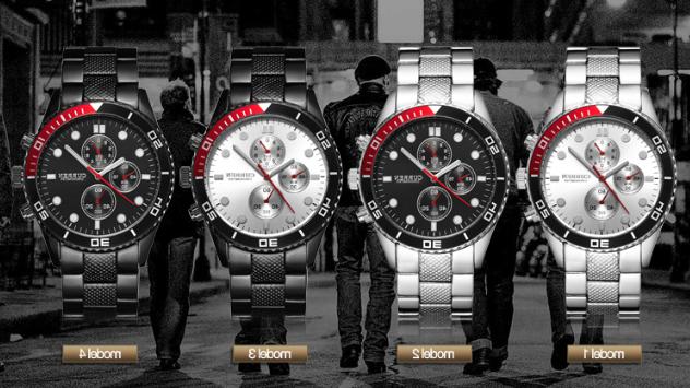 orologio da uomo in acciaio nero e