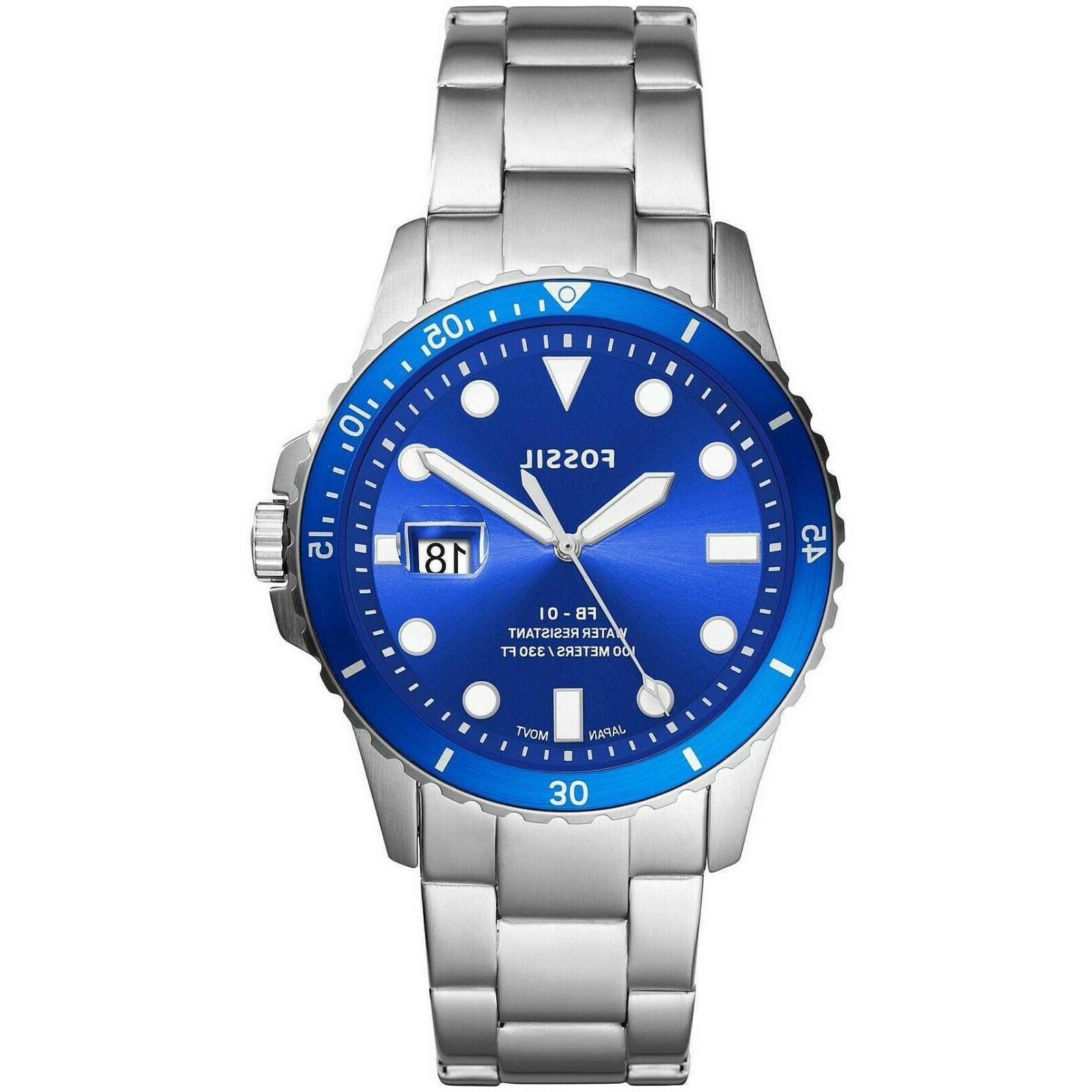 orologio da uomo in acciaio quadrante blu