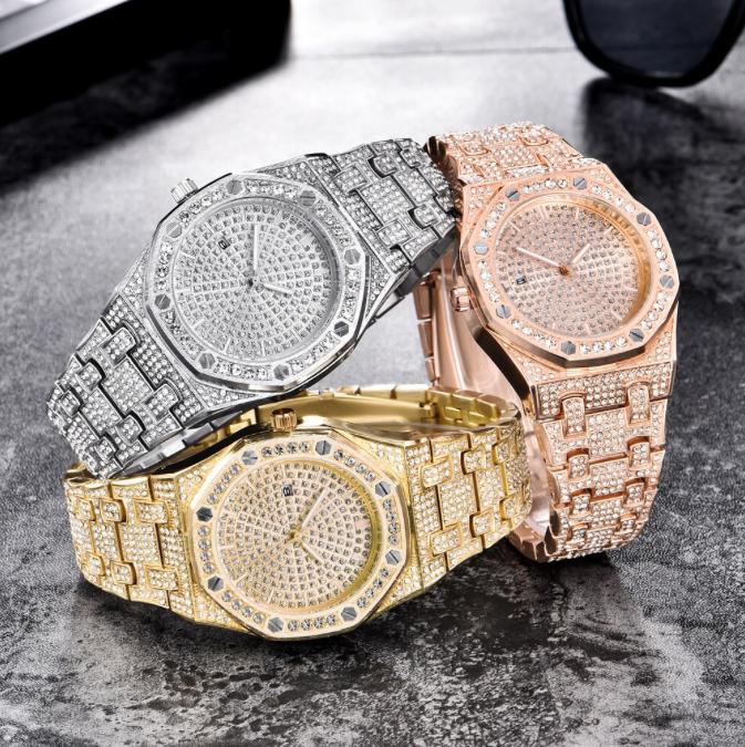 orologio da uomo maschile diamond con zirconi