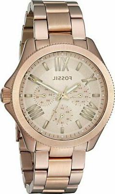 O Donna Acciaio Color Oro Analogico Al Quarzo Con Cinturino 