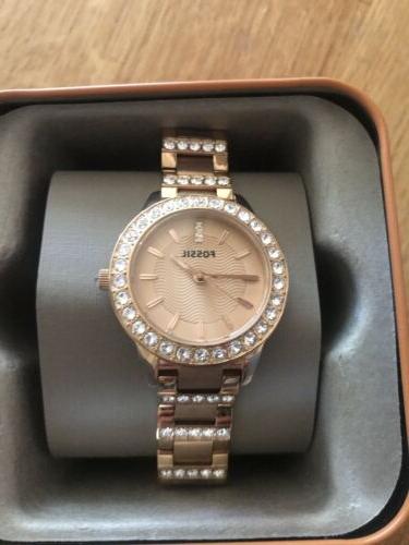 orologio donna acciaio rosa con strass