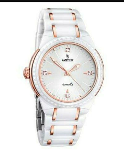 orologio donna acciaio rose ceramica bianca solo