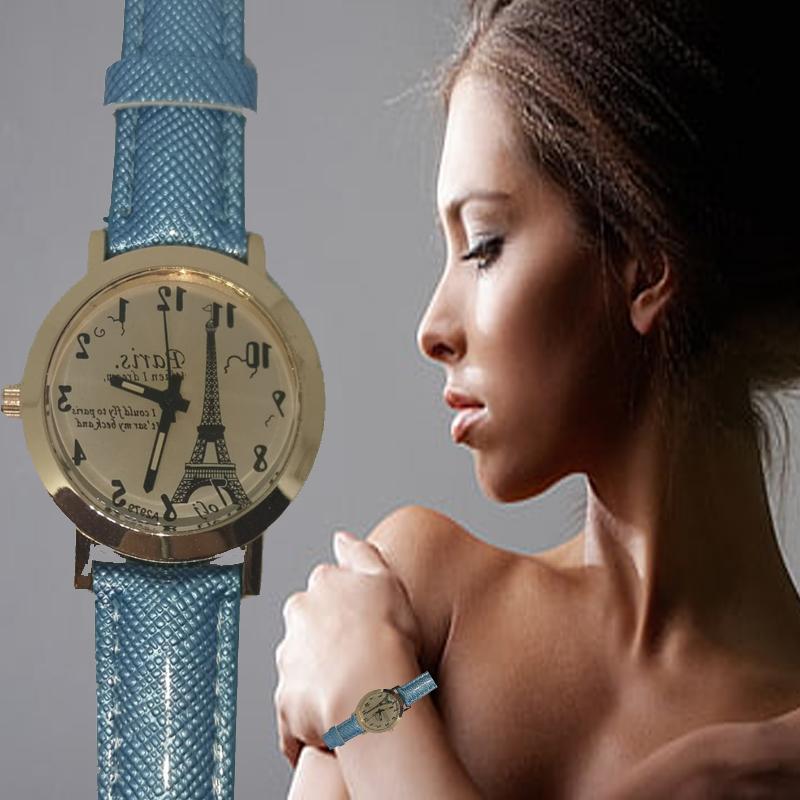 orologio donna azzurro lucido tour eiffel quadrante