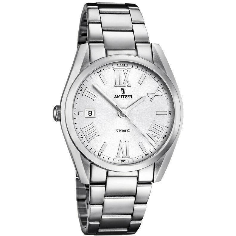 orologio donna cinturino acciaio quadrante bianco
