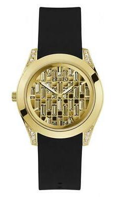 O Donna Guess Clarity Gw0109l1 Silicone Nero Gold Dorato Swa