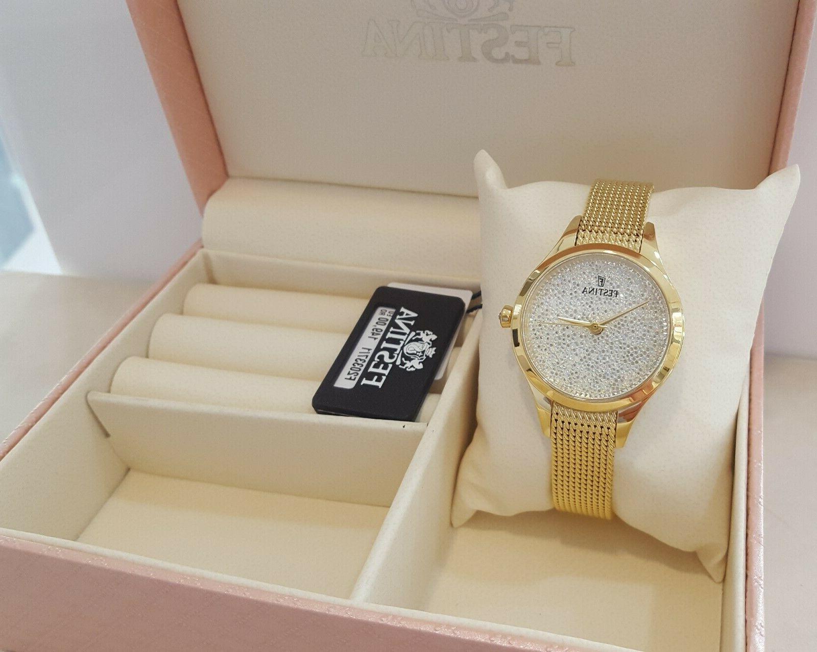 orologio donna f20337 1 bianco dorato maglia
