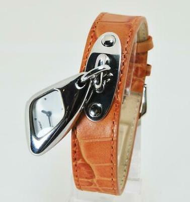 orologio donna fashion charms cinturino pelle arancio