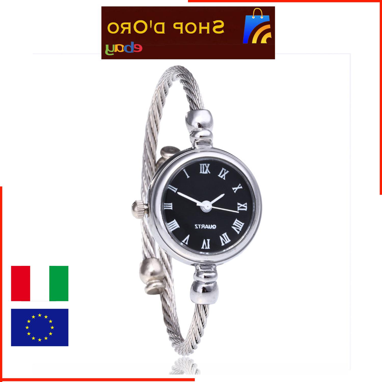 orologio donna filo intrecciato analogico acciaio argento