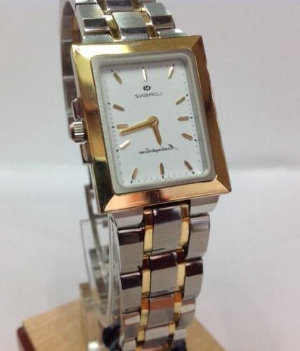 orologio donna in acciaio e oro rettangolare