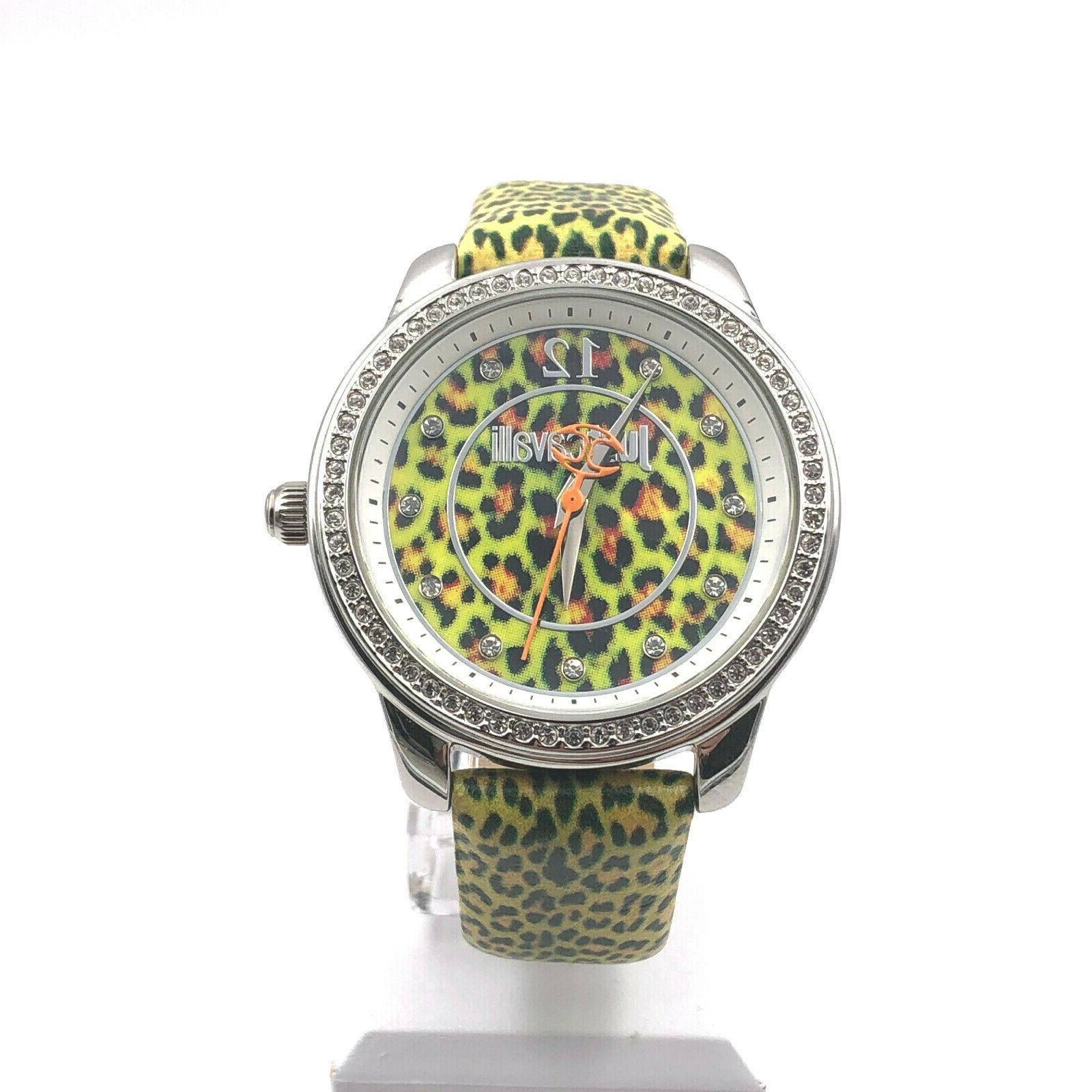 orologio donna leopard r7251586503 pelle swarovski verde
