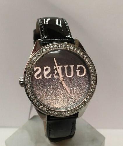 orologio donna pelle nera laccato