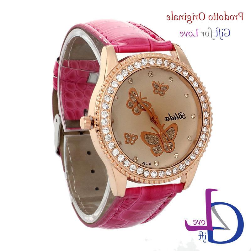 orologio donna pelle swarovski elements originale cristalli