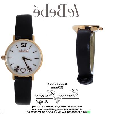 orologio donna piccolo ramato cinturino pelle nera