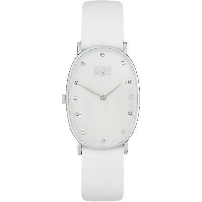 orologio donna quadrante analogico cinturino pelle bianco