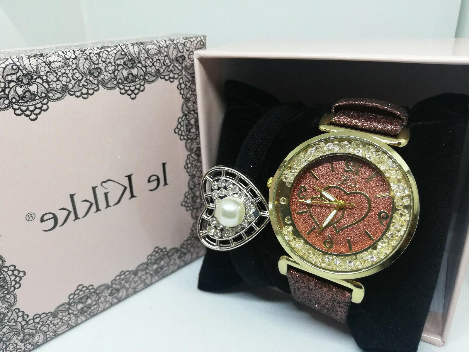 orologio donna rosa antico brown orologio glitter