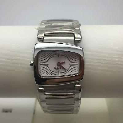 orologio donna solo tempo fondo argento cinturino