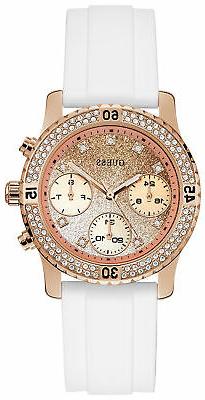 O Donna Guess Watches Ladies Sport W1098l5 Di Gomma Bianco,